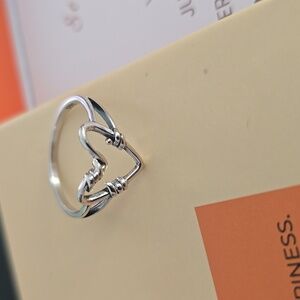 Elegant Silver Heart Ring Sz 8 Sterling Self Love